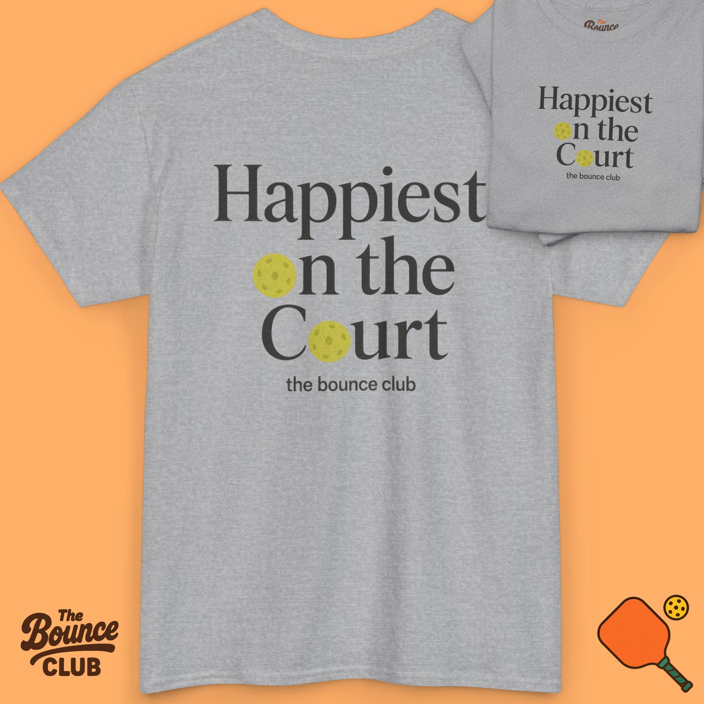 Happiest On The Court Pickleball Shirt - Light