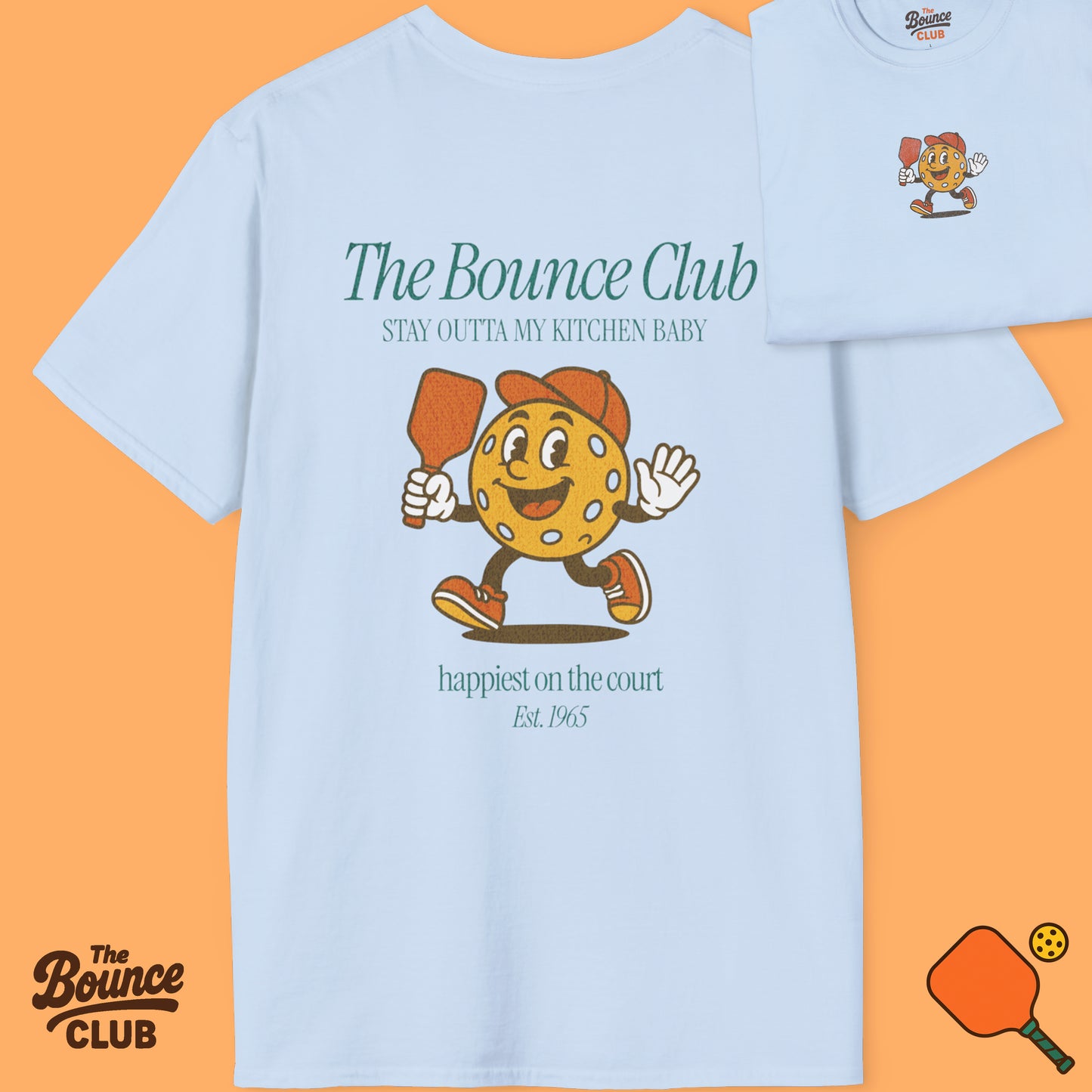 The Bounce Club Pickleball Mascot T-Shirt