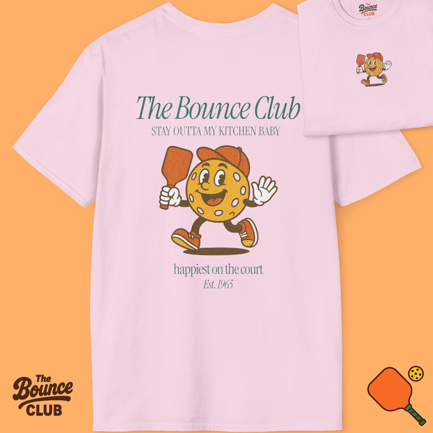 The Bounce Club Pickleball Mascot T-Shirt
