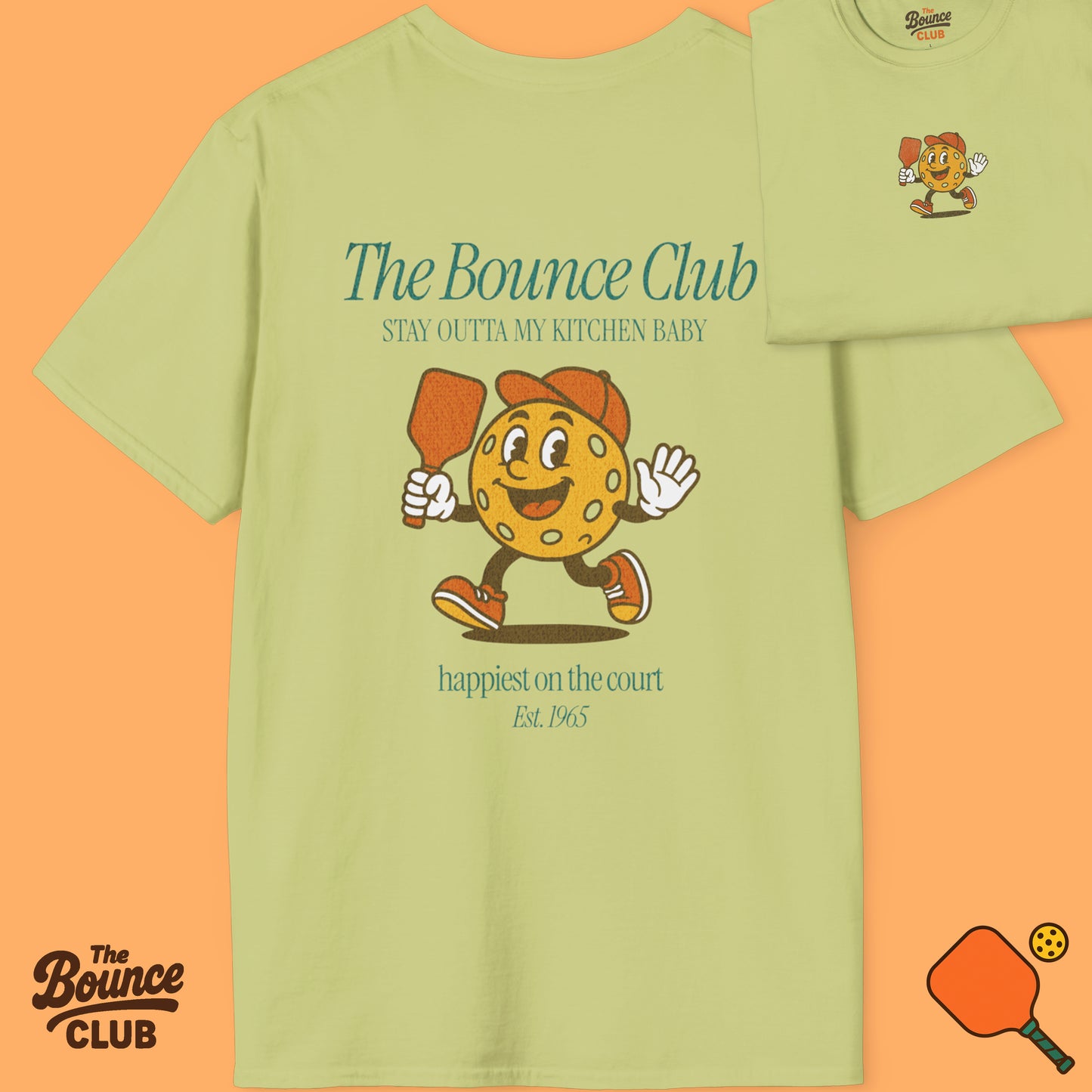 The Bounce Club Pickleball Mascot T-Shirt