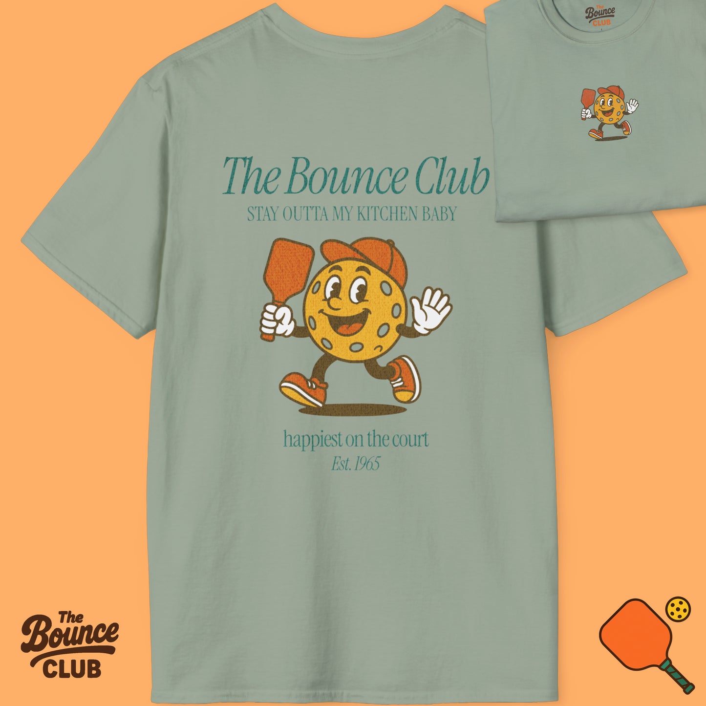 The Bounce Club Pickleball Mascot T-Shirt