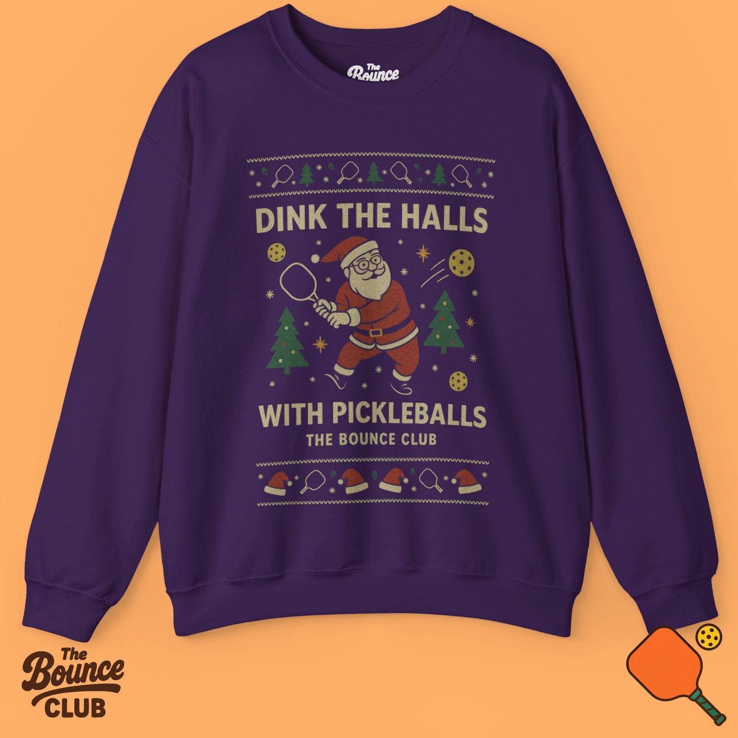 Dink The Halls With Pickleballs Ugly Christmas Sweatshirt