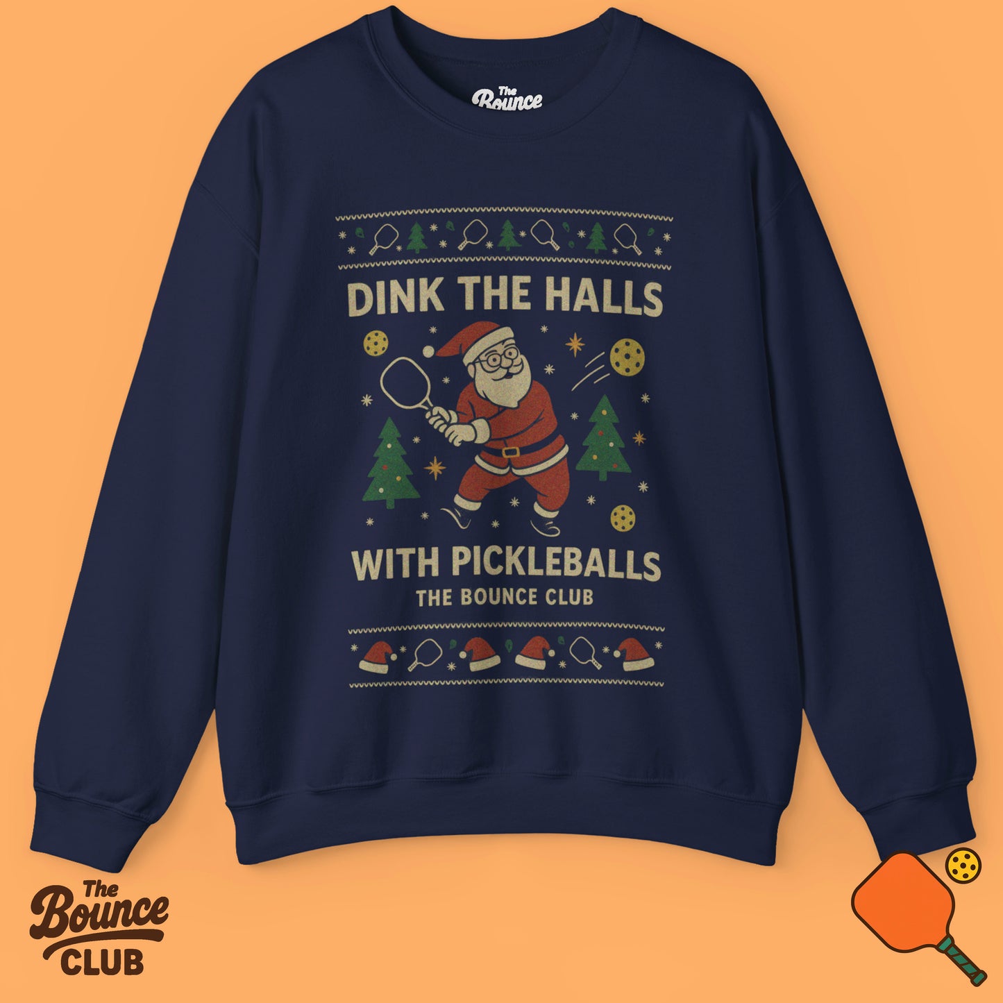 Dink The Halls With Pickleballs Ugly Christmas Sweatshirt