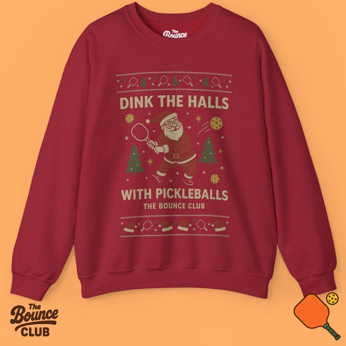 Dink The Halls With Pickleballs Ugly Christmas Sweatshirt